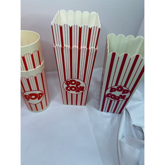 Vintage Dayton Hudson 6 Piece Popcorn Party Set Box Plastic Buckets Cups 1989 - Picture 4 of 9